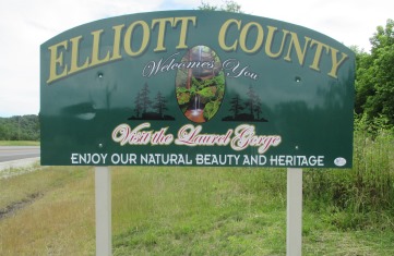 Elliott County welcome sign